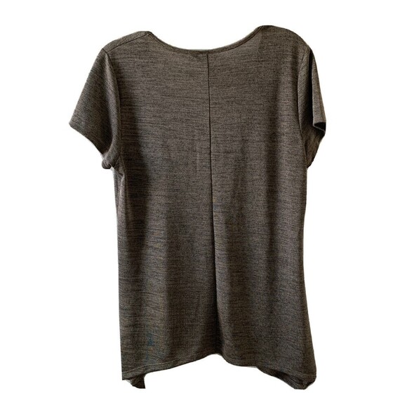 APT 9 Womens Size Large Multicolor Marled Stretch Short Sleeve Blouse - Picture 3 of 6